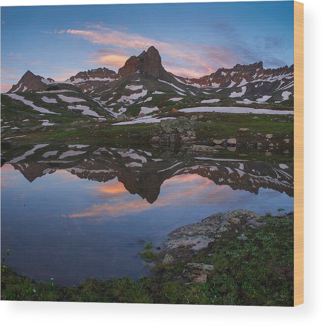 Reflection Wood Print featuring the photograph Ice Lakes Basin Sunrise by Aaron Spong