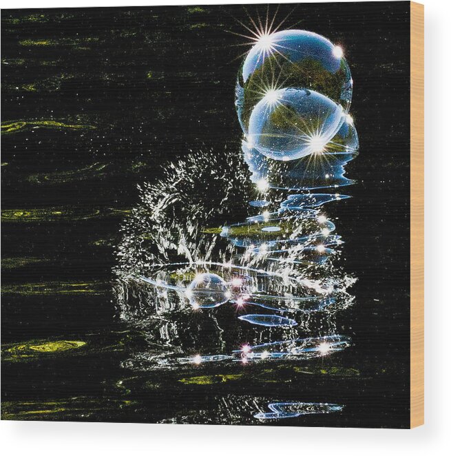 Bubble Scapes Wood Print featuring the photograph In the moment by Terry Cosgrave
