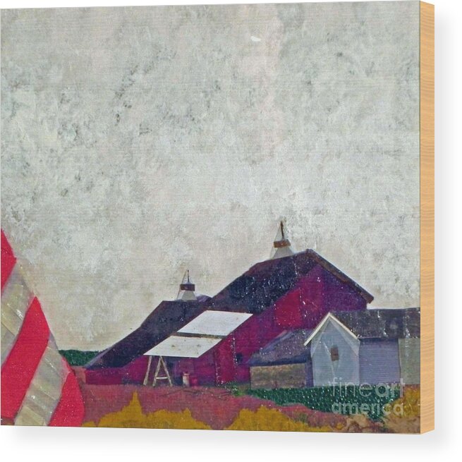  Wood Print featuring the mixed media Iowa by Patricia Tierney