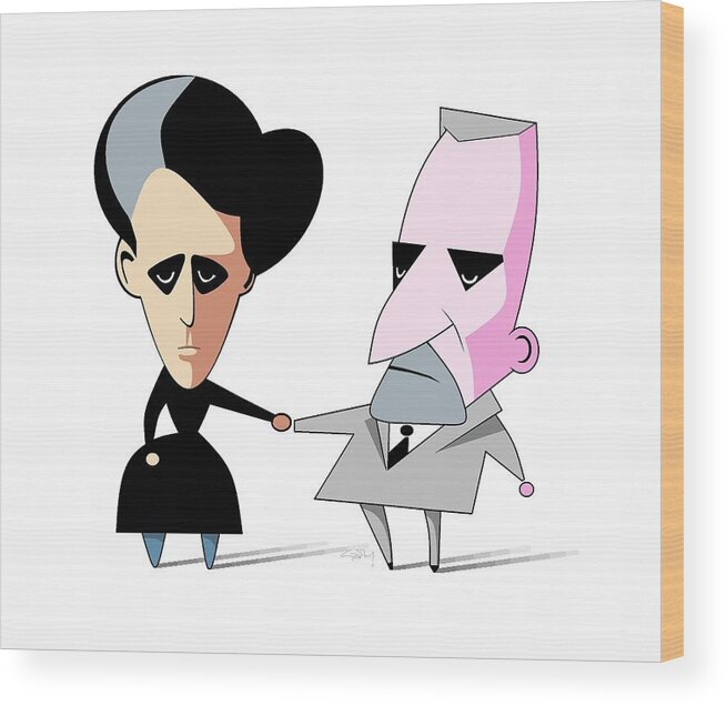 Adult Wood Print featuring the photograph Marie And Pierre Curie by Gary Brown