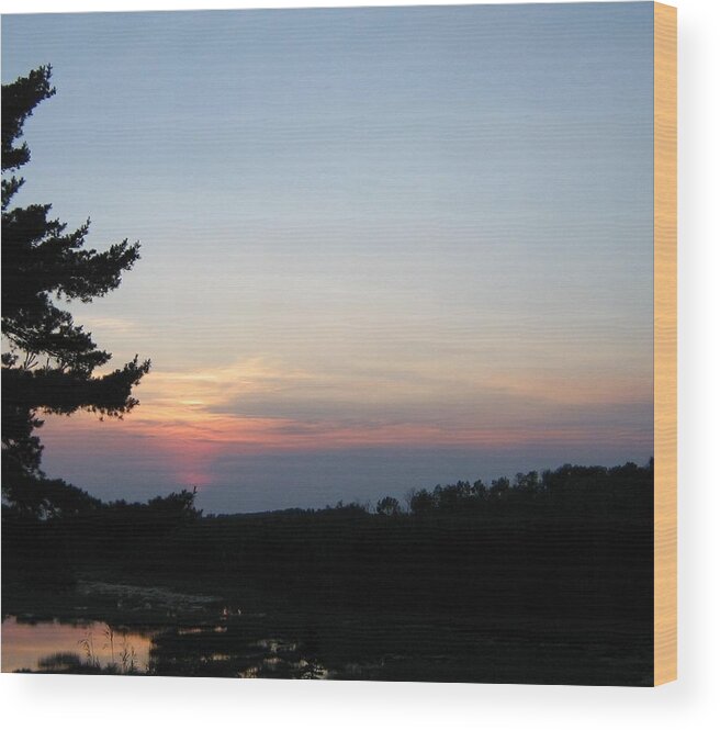 Sky Wood Print featuring the photograph Minnesota Sunset by Barbara Yearty