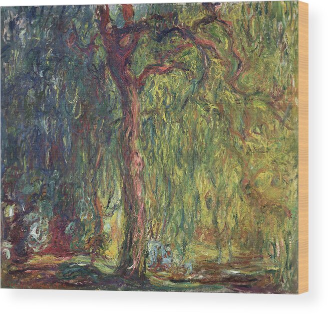 1918 Wood Print featuring the painting Monet Weeping Willow by Granger