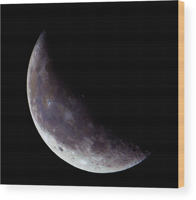 Half Moon Wood Print featuring the photograph Moon Sliver by Todd Ryburn