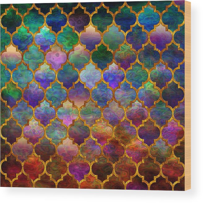 Moorish Wood Print featuring the digital art Moorish mosaic by Lilia D