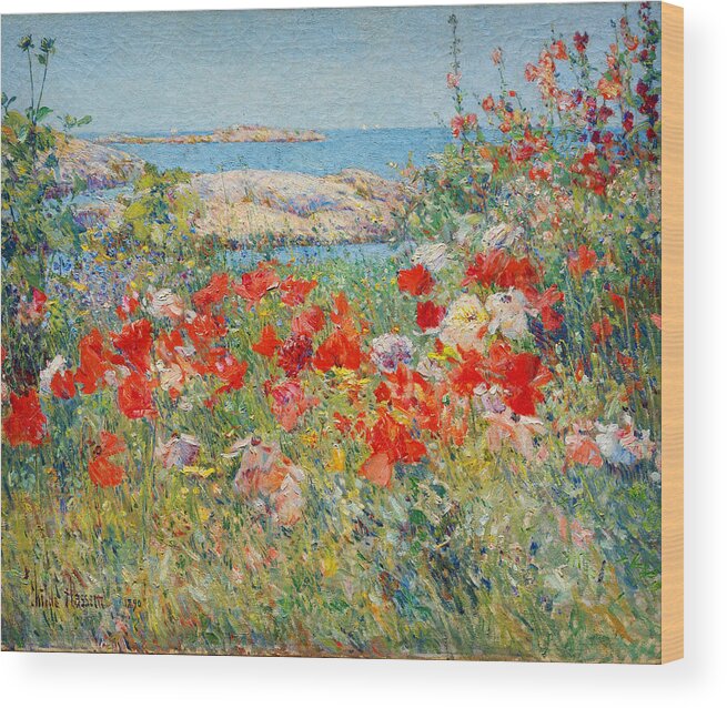Childe Hassam Wood Print featuring the painting Ocean View by Celestial Images