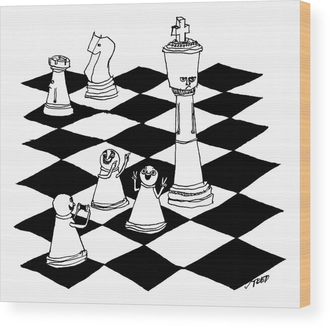 Captionless Photograph Wood Print featuring the drawing On A Chessboard by Edward Steed