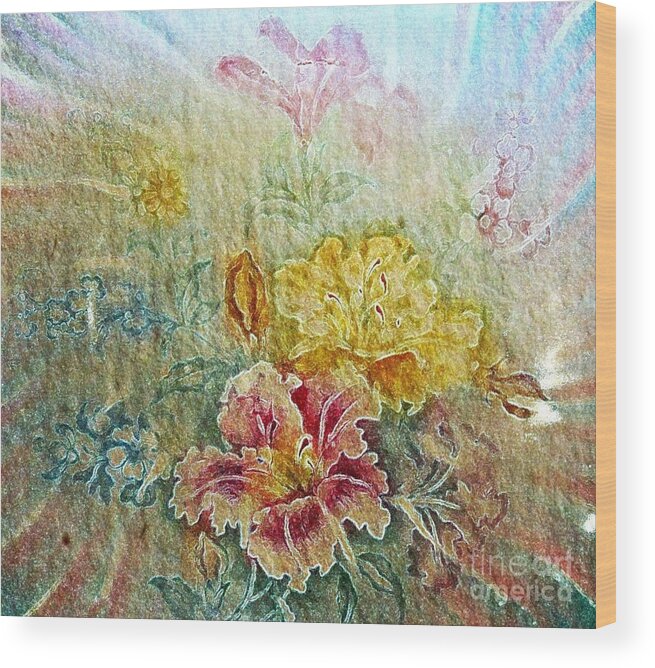 Painterly Wood Print featuring the photograph Painterly Floral by Judy Palkimas