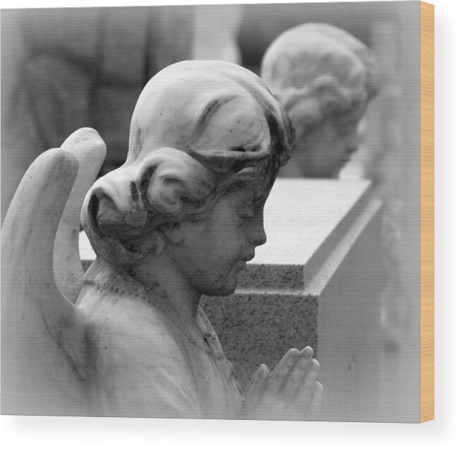 Praying Angels Wood Print featuring the photograph Praying Angels by Beth Vincent