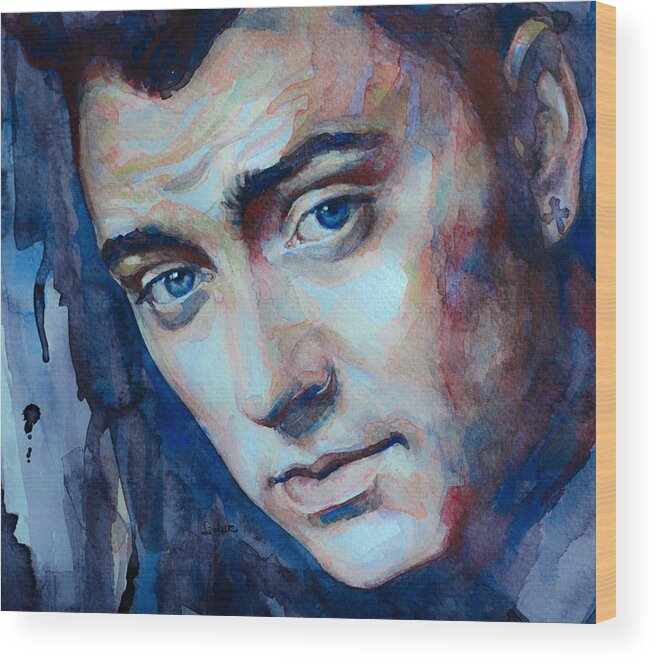 Sam Smith Wood Print featuring the painting Sam Smith in watercolor by Laur Iduc
