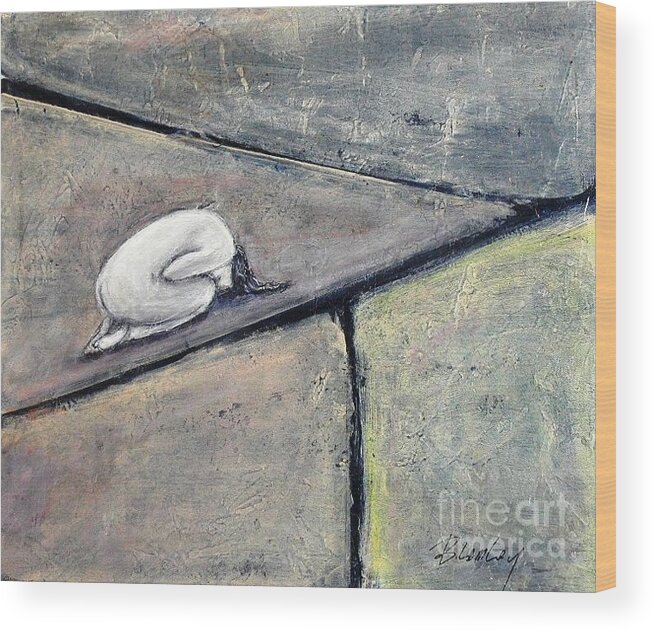 Stone Wood Print featuring the painting Stone cold by Barbara Lemley