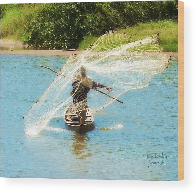 Fish Wood Print featuring the photograph Teach a Man to Fish by Jamie Johnson