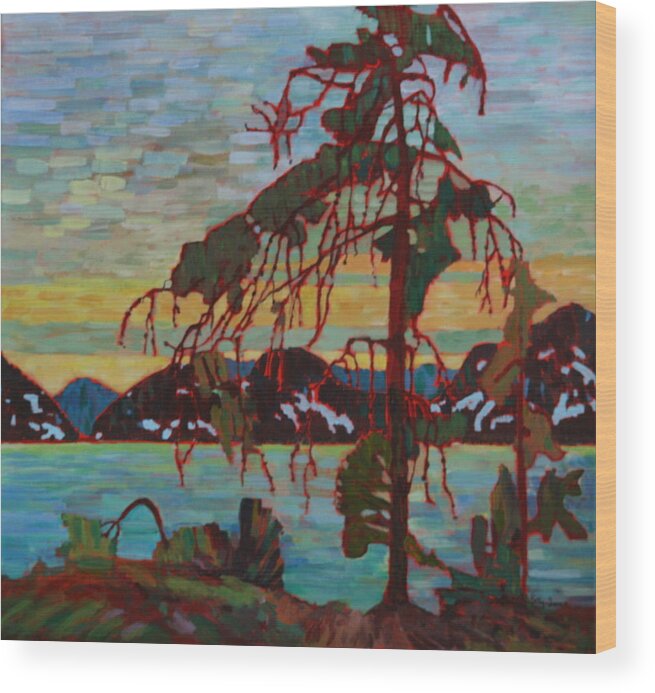 Group Of Seven Wood Print featuring the painting The Jack Pine After Tom Thomson by Betty-Anne McDonald