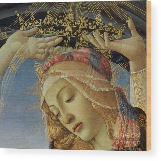 The Wood Print featuring the painting The Madonna of the Magnificat by Botticelli by Sandro Botticelli