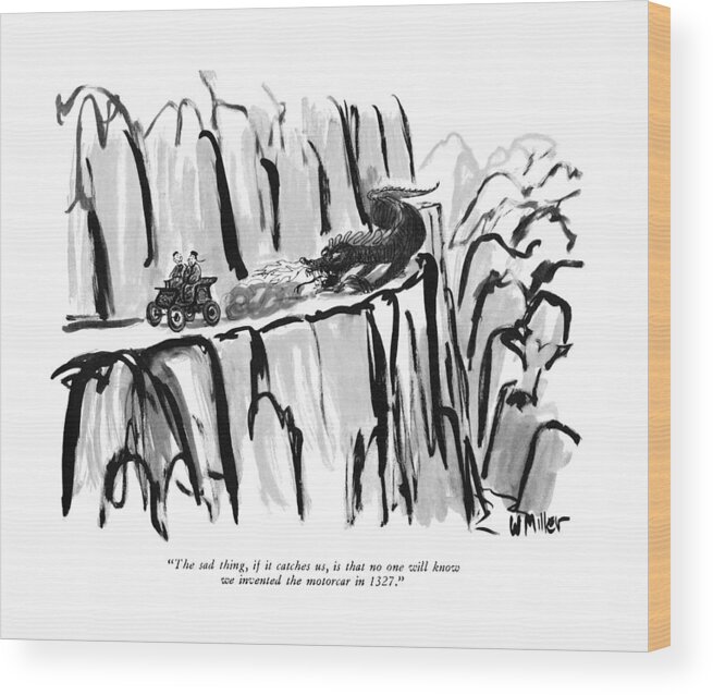 Animals Wood Print featuring the drawing The Sad Thing by Warren Miller