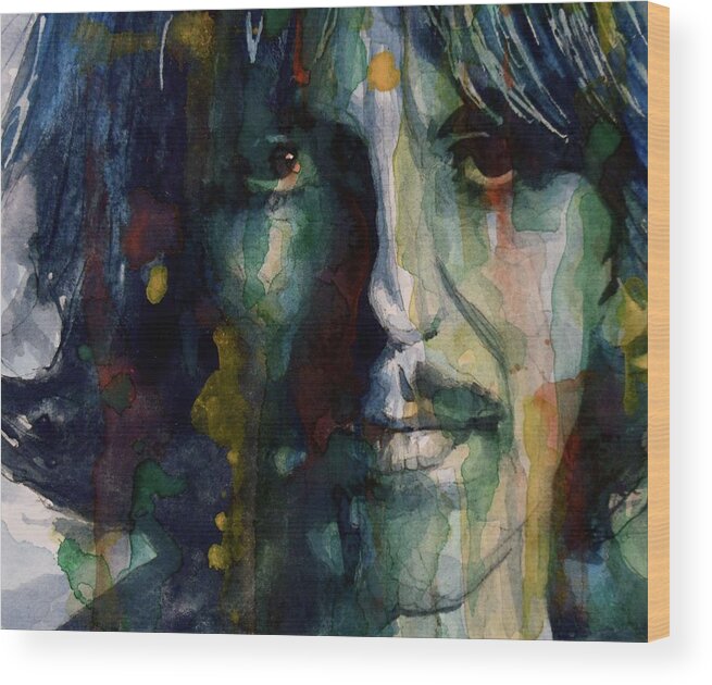 George Harrison Wood Print featuring the painting Within You Without You by Paul Lovering