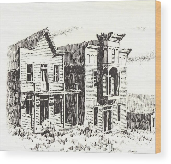 Ghost Towns Wood Print featuring the drawing Elkhorn Ghost Town Montana #5 by Kevin Heaney