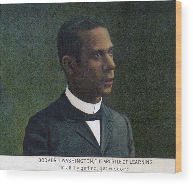 1890s Wood Print featuring the photograph Booker T. Washington, Detail by Everett