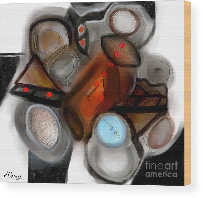 Abstract Art Prints Wood Print featuring the digital art Conglomeration by D Perry