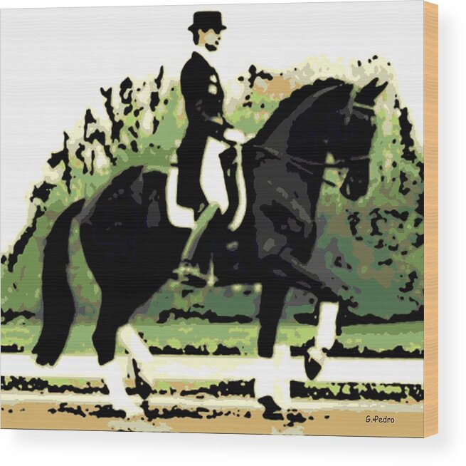 Dressage Wood Print featuring the photograph Dressage by George Pedro