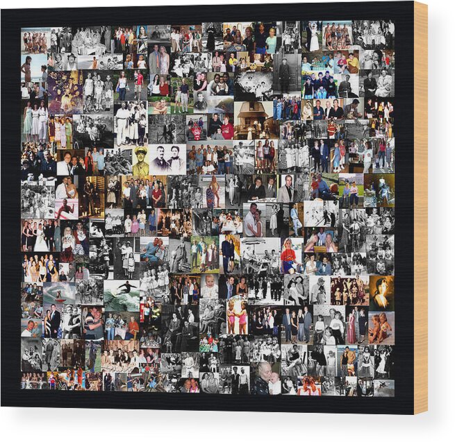 Family Wood Print featuring the photograph Extended Family Photo Collage by Maureen E Ritter