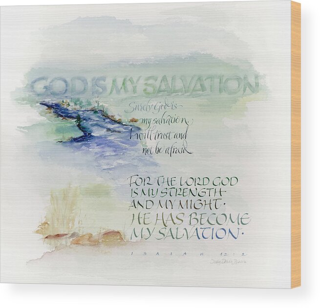 God Wood Print featuring the painting God is My Salvation by Judy Dodds