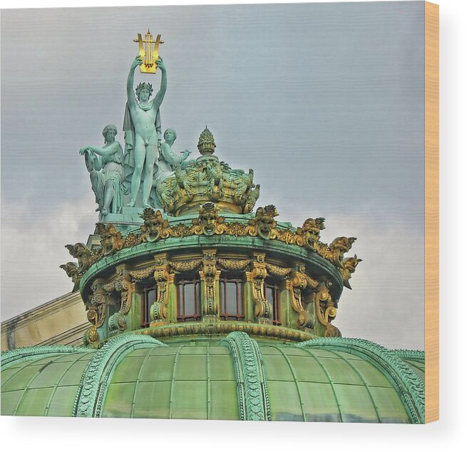 Paris Opera House Wood Print featuring the photograph Paris Opera House Roof by Dave Mills