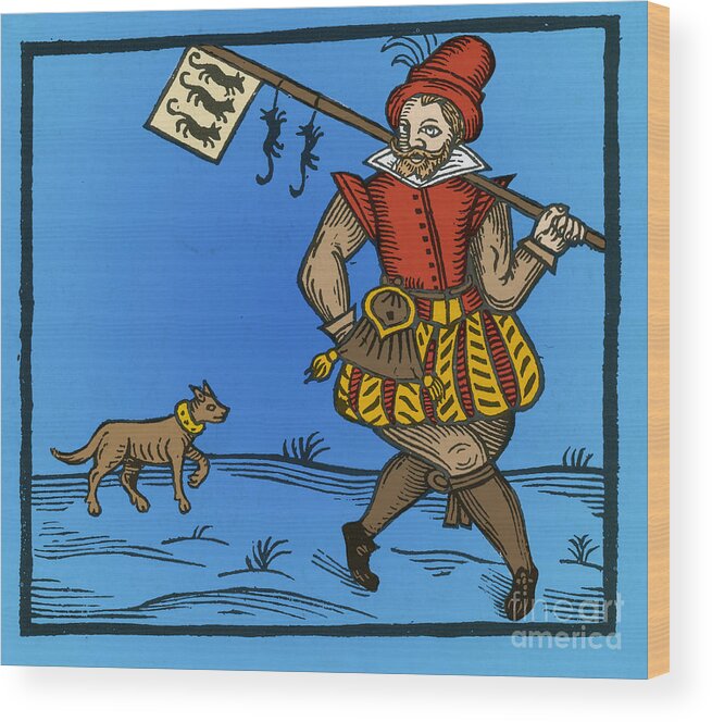 Rat Catcher, Medieval Tradesman Wood Print