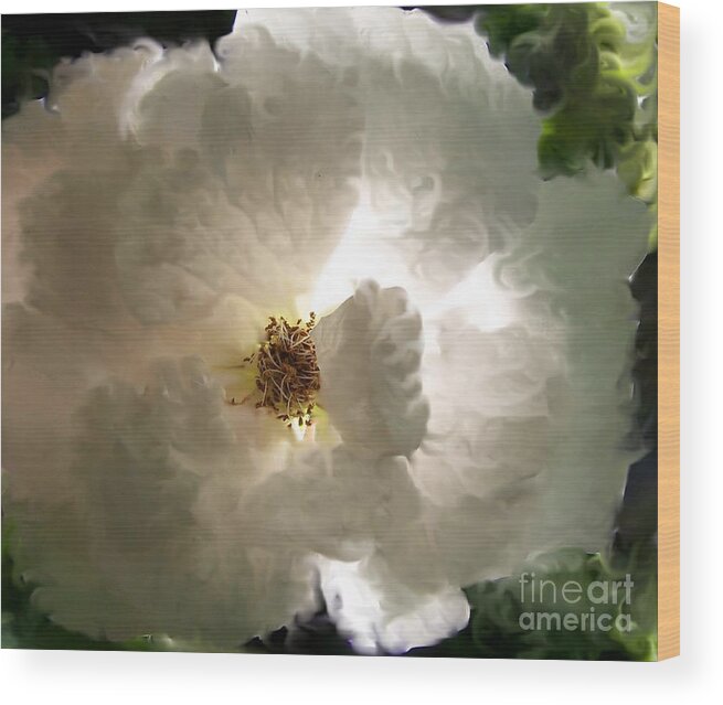 Rose Wood Print featuring the photograph Rose Vaporeuse by Sylvie Leandre