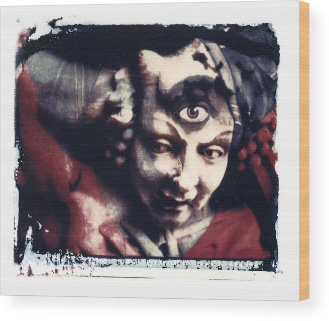 Polaroid Transfer Wood Print featuring the photograph The Third Eye Polaroid transfer by Jane Linders