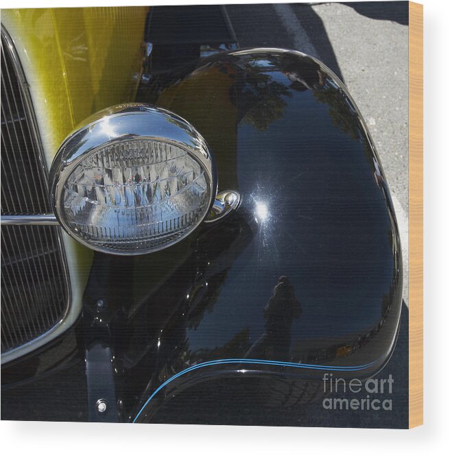 Vintage Cars Wood Print featuring the photograph Vintage Car Reflection by Blake Webster
