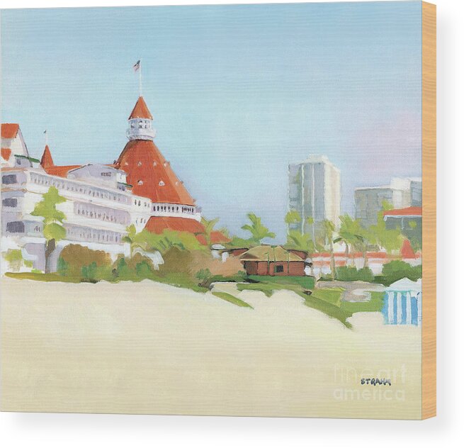 Coronado Wood Print featuring the painting Hotel Del Coronado California by Paul Strahm