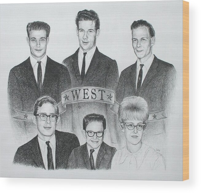 Portraits Wood Print featuring the drawing West #1 by Mike Ivey