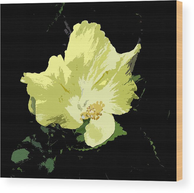 Flowers Wood Print featuring the digital art Yellow Beauty #1 by Karen Nicholson