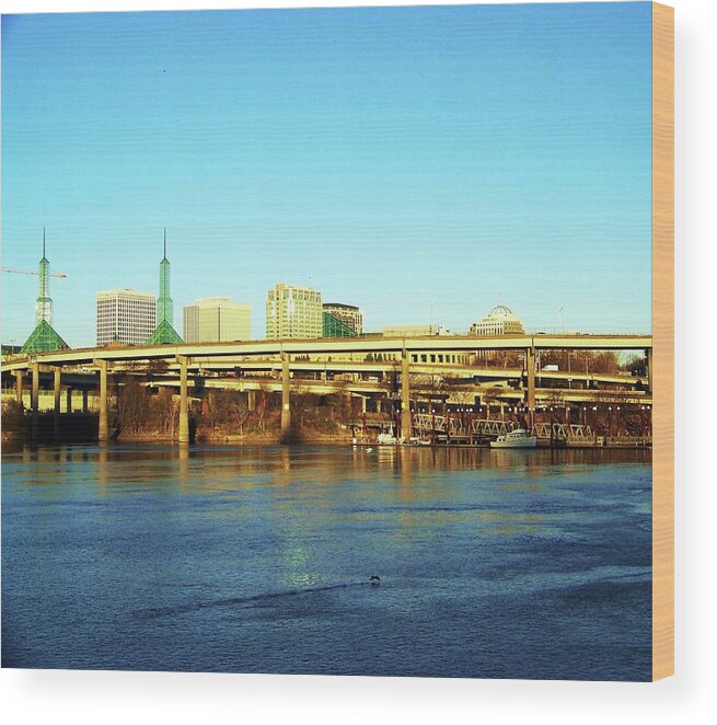 Portland Oregon Wood Print featuring the photograph Across the Columbia by Julie Rauscher