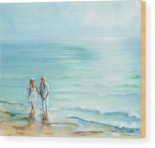 Original Oil Painting Wood Print featuring the painting Affection by Carolyn Coffey Wallace