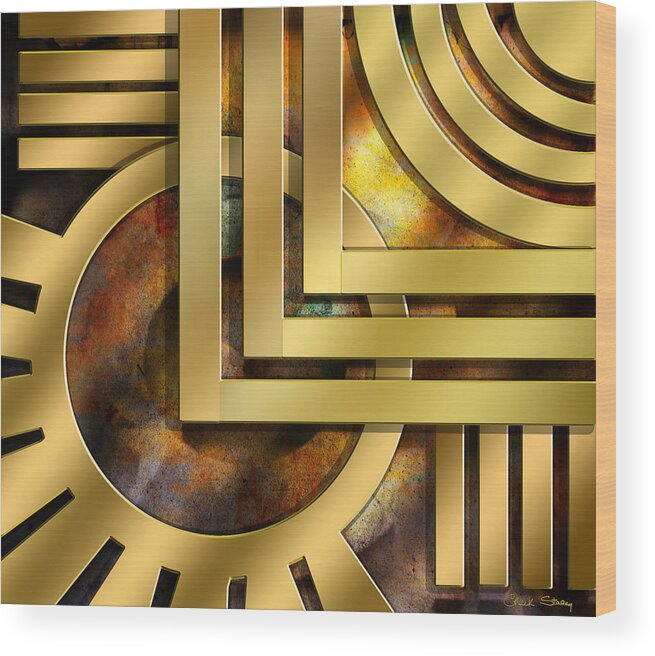 Art Deco Design 1 Wood Print featuring the digital art Art Deco Design 1 by Chuck Staley