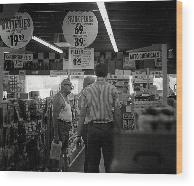 Auto Parts Wood Print featuring the photograph Auto-Parts Store, 1972 by Jeremy Butler