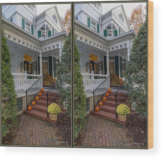 3d Wood Print featuring the photograph Autumn Entrance Decor by Brian Wallace