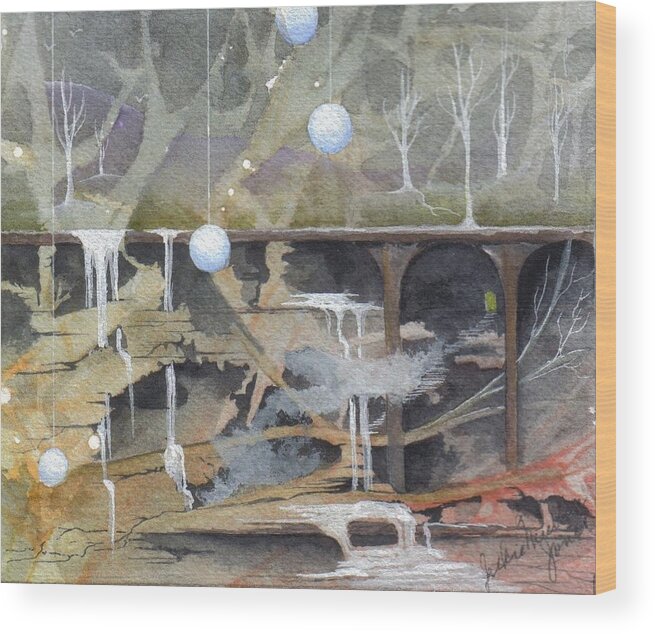 Fantasy Landscape Wood Print featuring the painting Beata's Destiny by Jackie Mueller-Jones