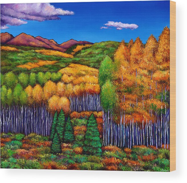 Wyoming Wood Print featuring the painting Before the Snowfall by Johnathan Harris
