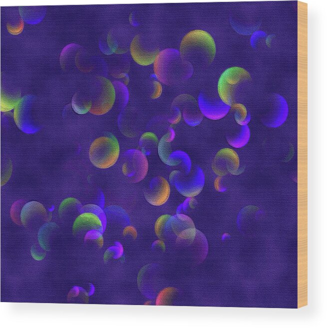 Blowing Bubbles Wood Print featuring the digital art Blowing Bubbles by Susan Maxwell Schmidt