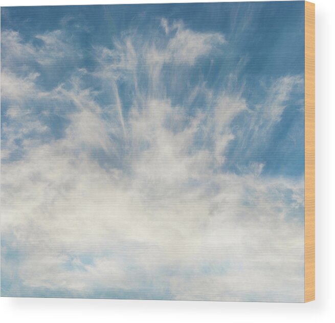 Clouds Wood Print featuring the photograph Blue Sky and Wispy Cirrhus Clouds by Peter V Quenter