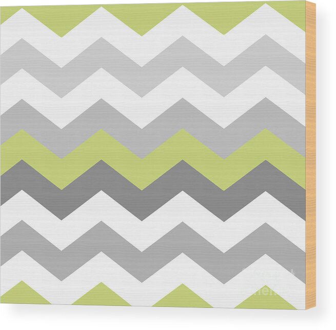 Calyx Wood Print featuring the painting Calyx Chevron Pattern by Mindy Sommers