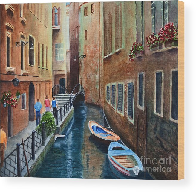 Canals Wood Print featuring the painting Canal St. by Karen Fleschler