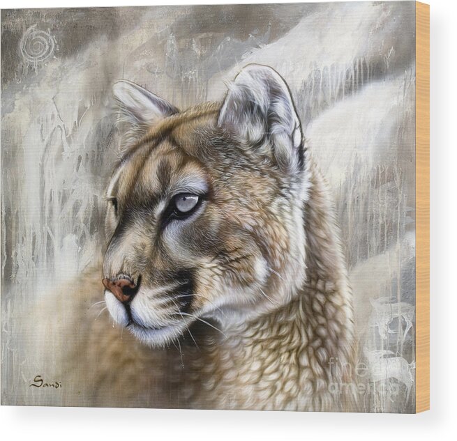 Acrylic Wood Print featuring the painting Catamount by Sandi Baker