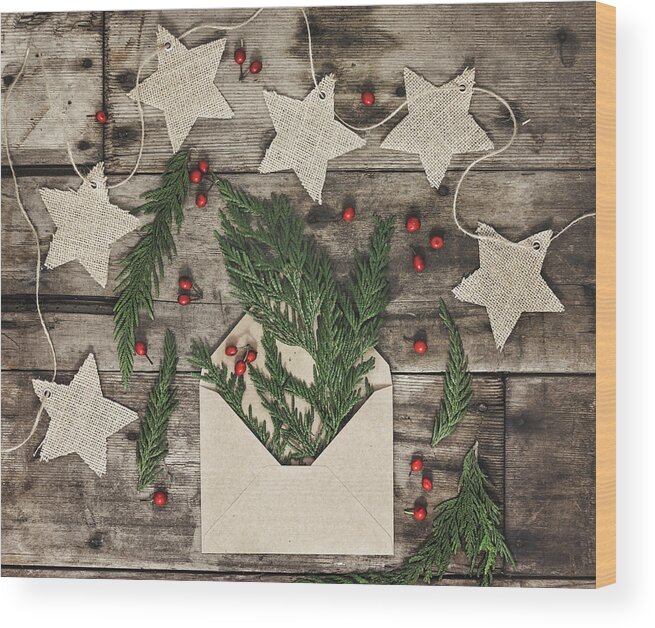 Christmas Wood Print featuring the photograph Christmas Greens by Kim Hojnacki