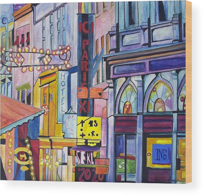 Cityscape Wood Print featuring the painting Colors of Paris by Patricia Arroyo