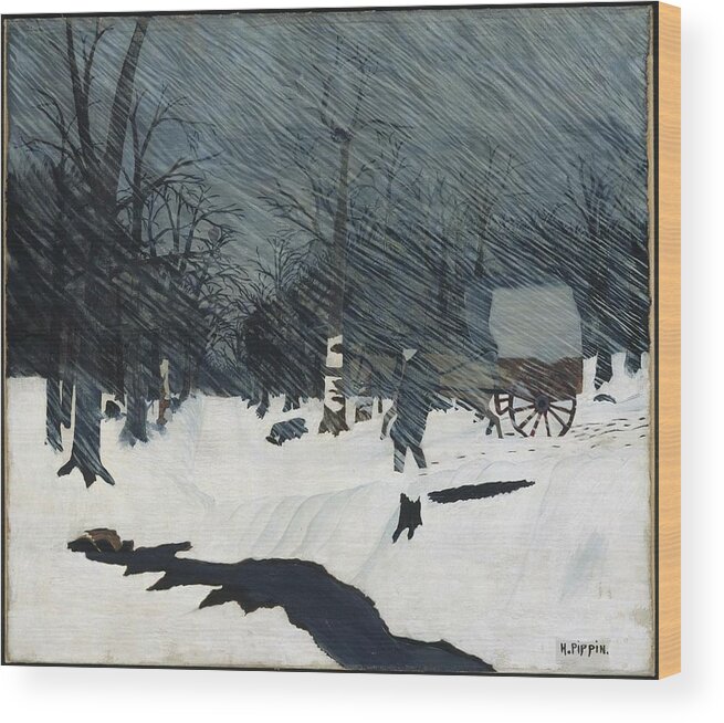 Country Doctor (night Call) Horace Pippin Wood Print featuring the painting Country Doctor by MotionAge Designs