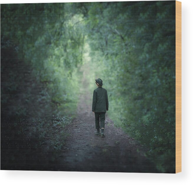 Path Wood Print featuring the digital art Country Path by Rick Mosher