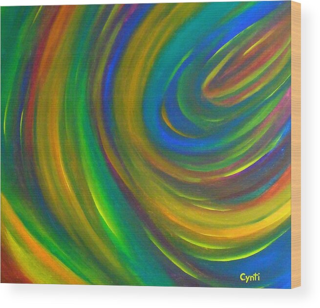 Abstract Wood Print featuring the painting CynTi by Cyryn Fyrcyd